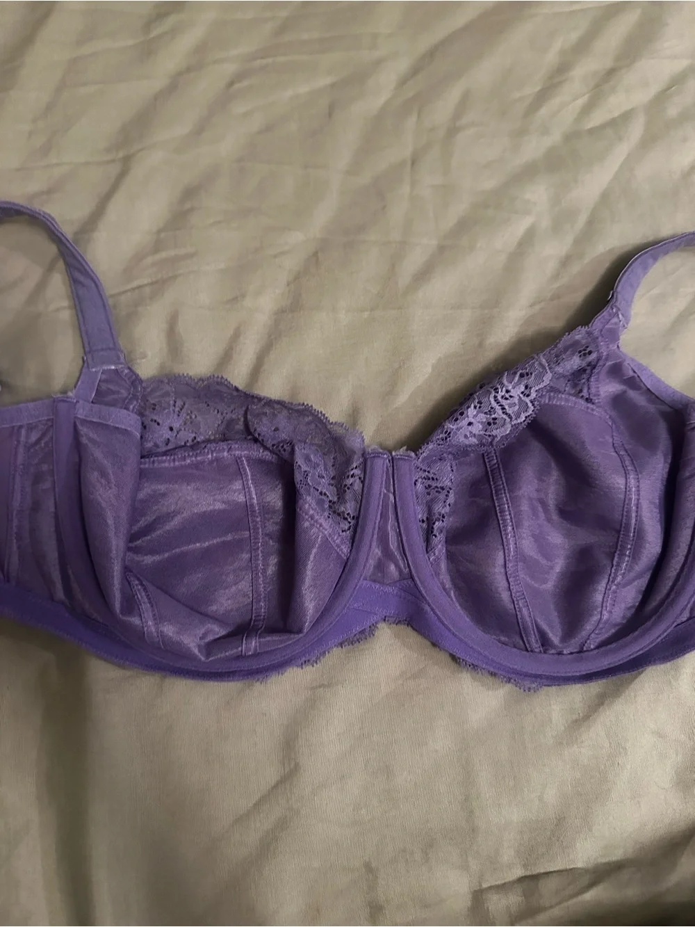 Panache Envy Balcony Underwire Bra 7285 US 32GG Violet Unlined 4 Part Cup Lace